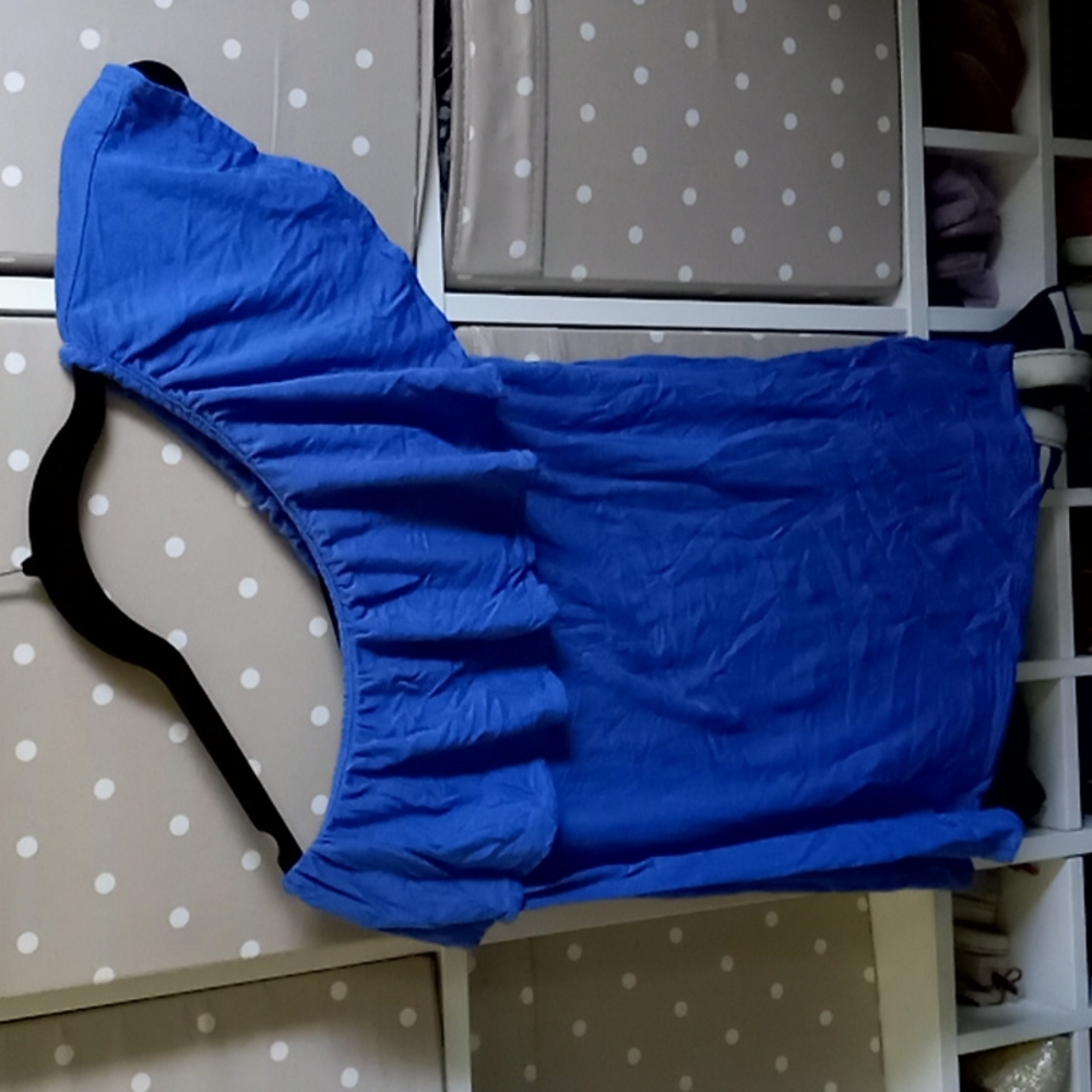 XS Asymmetrical blue top